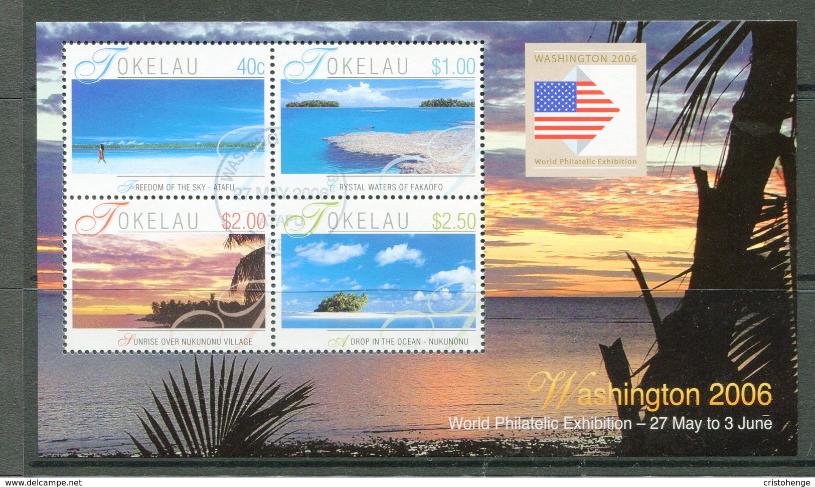 Tokelau 2006 Washington 2006 International Stamp Exhibition MS Used (SG MS379) - Tokelau