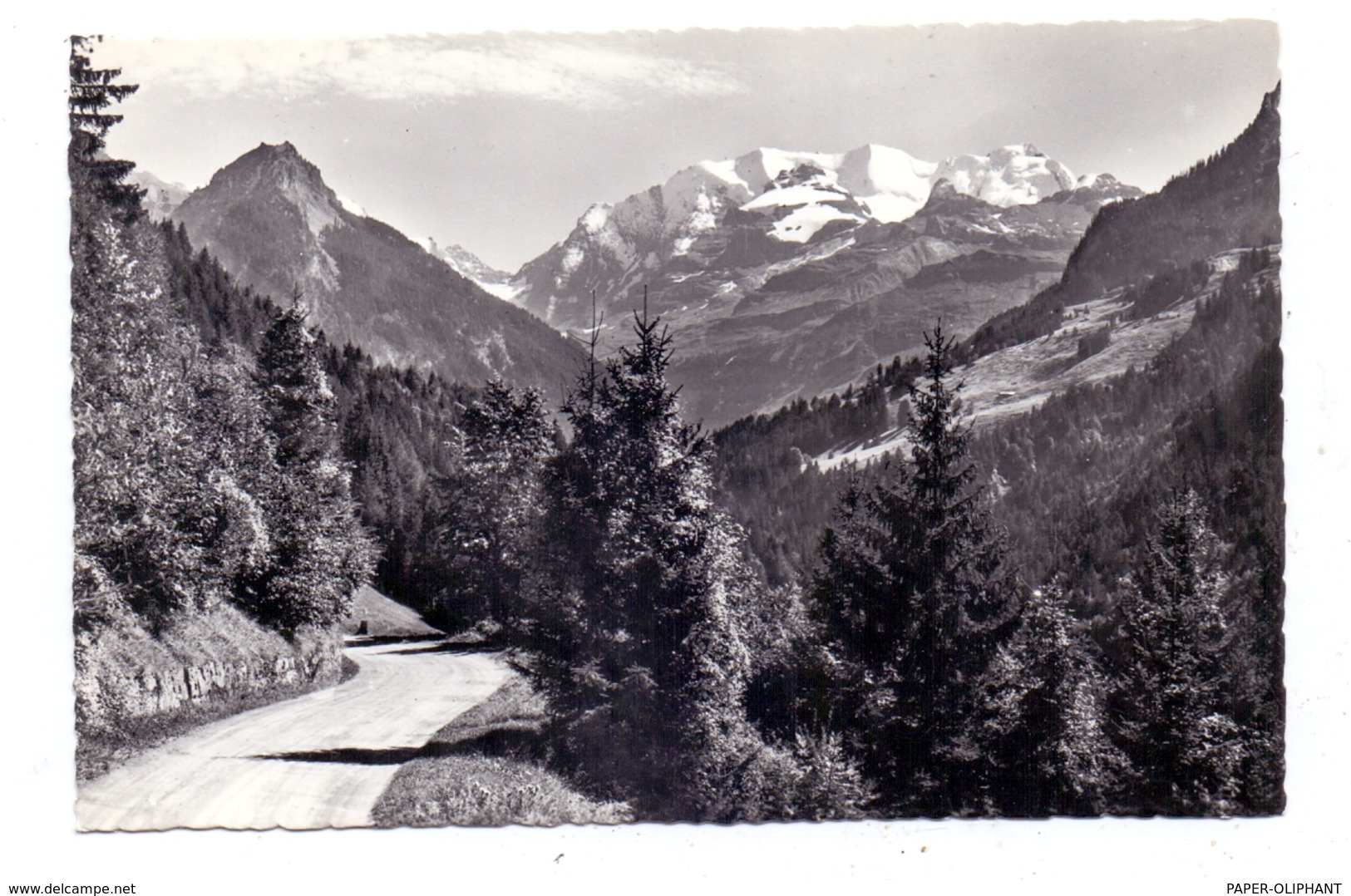 CH 3723 REICHENBACH - KIENTAL BE, Die Strasse Nach Kiental Mit Golderhorn Und Blümlisalpgruppe - Reichenbach Im Kandertal