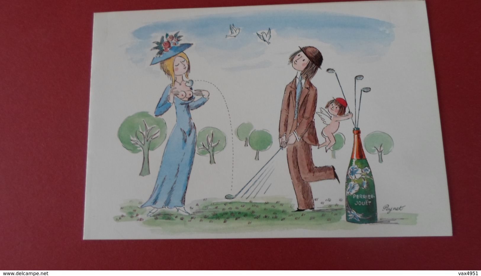 MENU CHAMPAGNE PERRIER JOUET  ILLUSTRATION PEYNET   Scene Erotique  ** A SAISIR *** - Menus