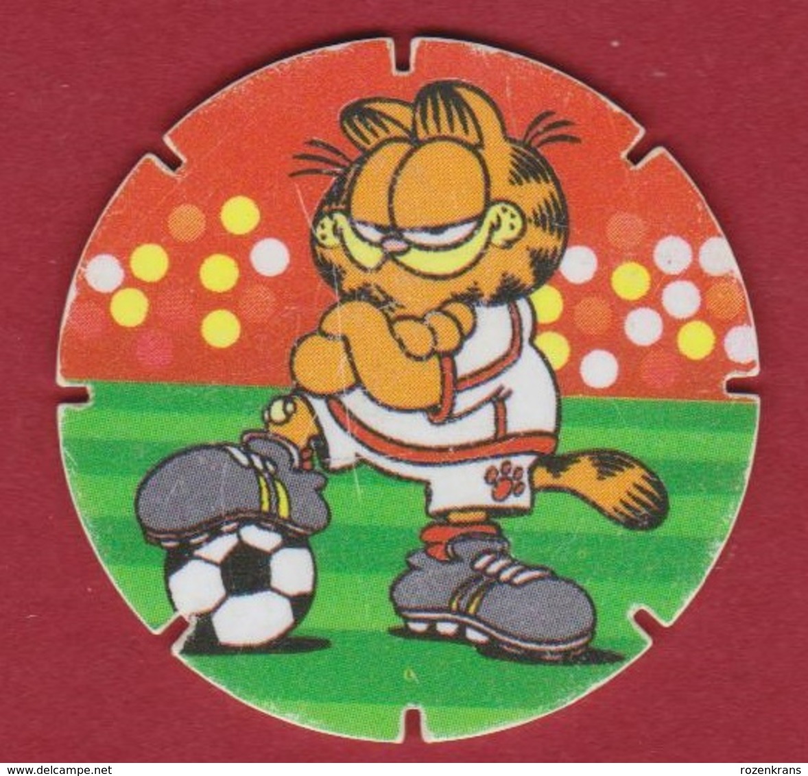 GARFIELD Football Player Voetbal CUPID 1995 Flippo Nr. 32 Croky Chips  Strip Stripfiguur Comics Bande Dessinée - Andere & Zonder Classificatie