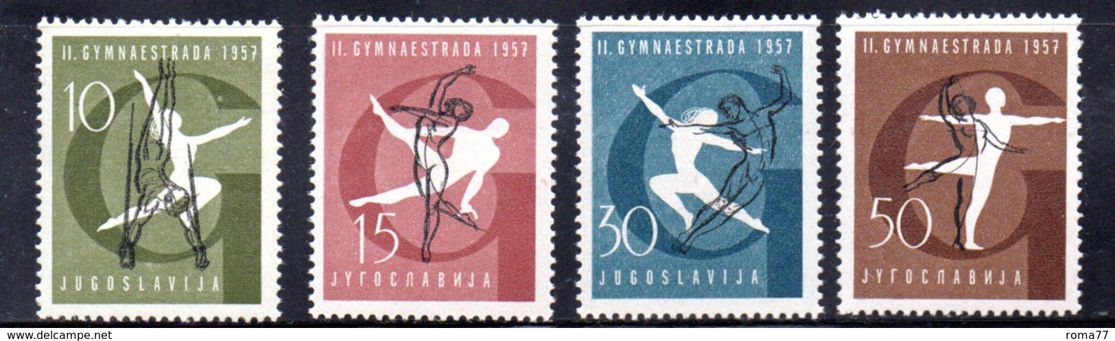 YUG84B - YUGOSLAVIA 1957, Serie Unificato N. 725/728  *** Ginnastica - Ongebruikt