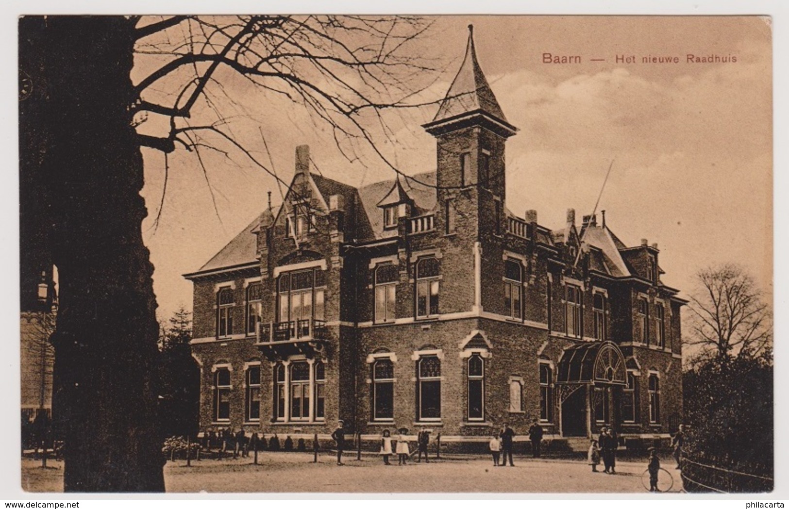 Baarn - Het Nieuwe Raadhuis Met Volk - Zeer Oud - Baarn