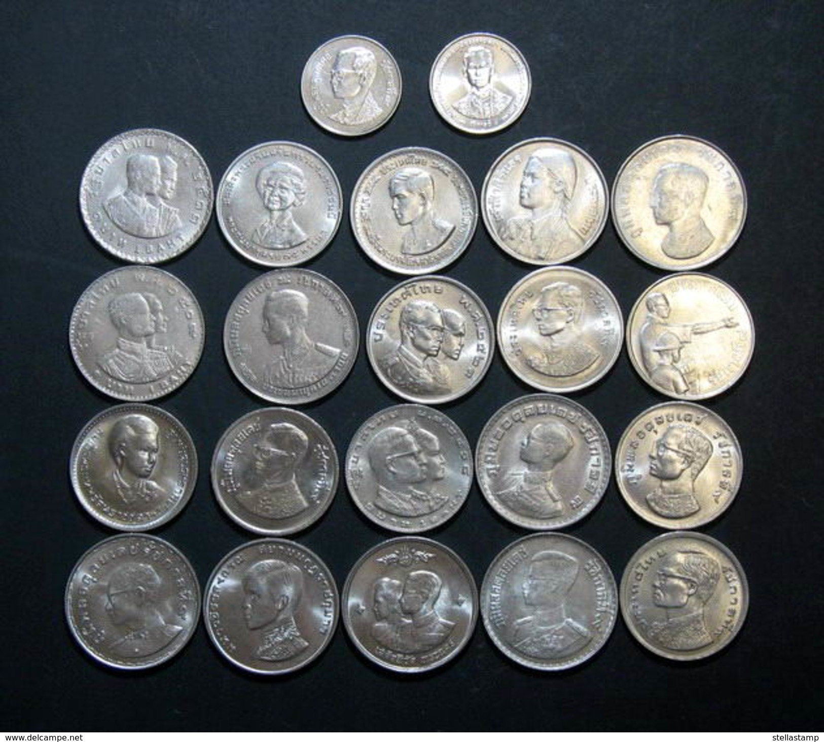 Thailand Coin 1 Baht Completed Set Of 22 UNC - Thailand