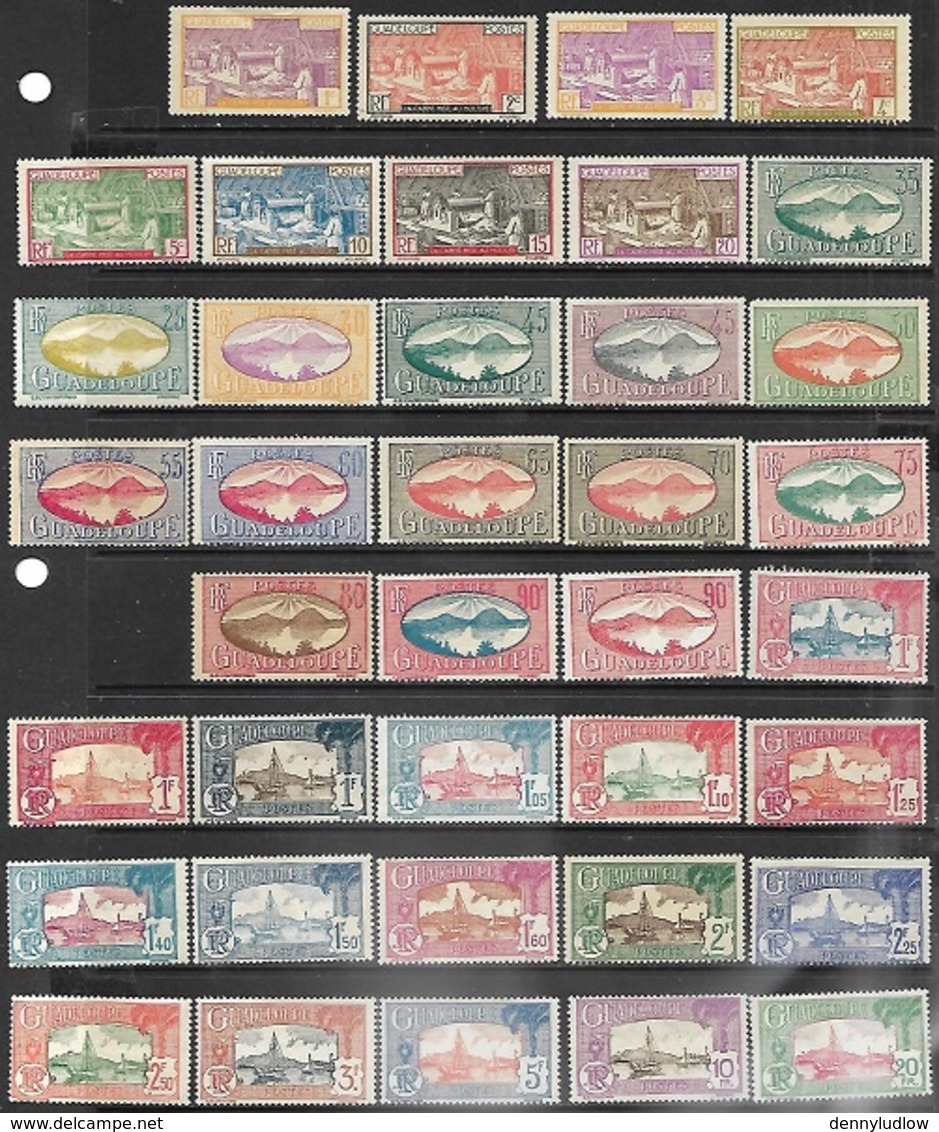 Guadeloupe   1928-40    38 Diff To The 20fr  MH*  2016 Scott Value $37.40 - Unused Stamps