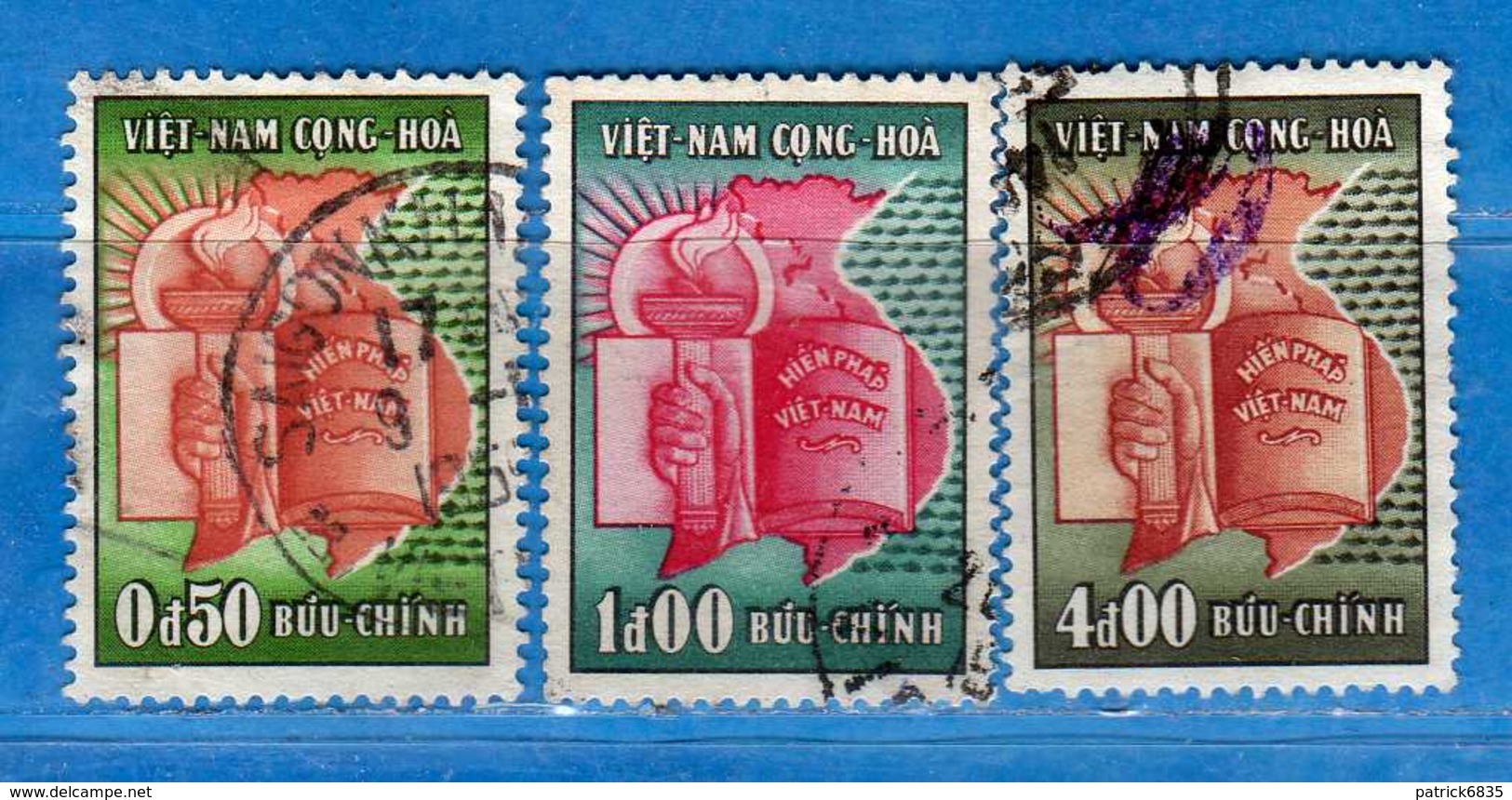 (1Us) VIETNAM Du SUD °-1957- Assemblée Nationale . Yvert. 75-77-78. Oblitéré.  Vedi Descrizione. - Vietnam