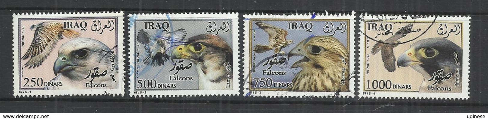 IRAQ 2012 - FALCONS - CPL. SET - POSTALLY USED OBLITERE GESTEMPELT USADO - Iraq