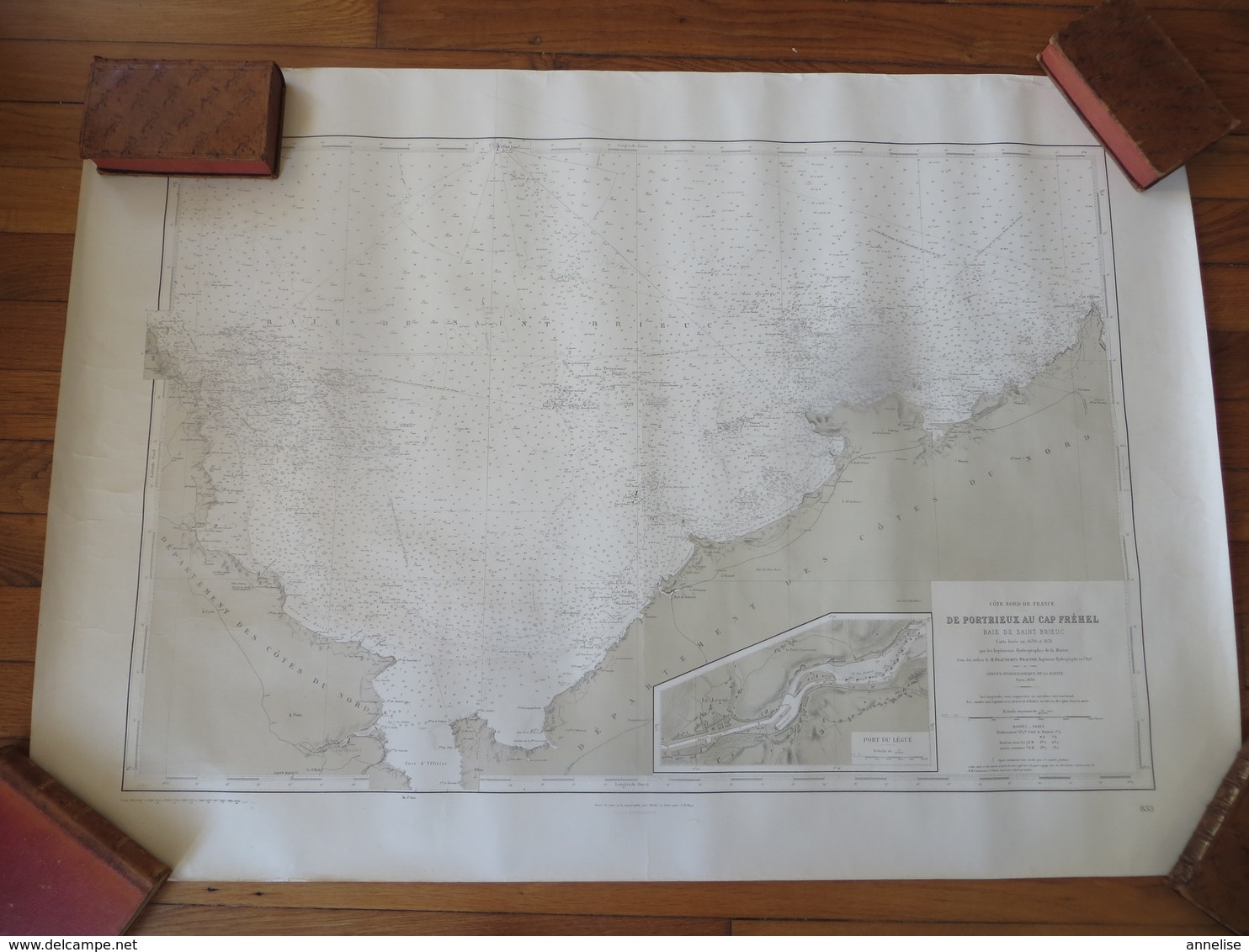 Carte Marine : Portrieux 22 - Cap Fréhel 22  Port Du Légué St-Brieuc N° 833  SHM 1836 - Nautical Charts