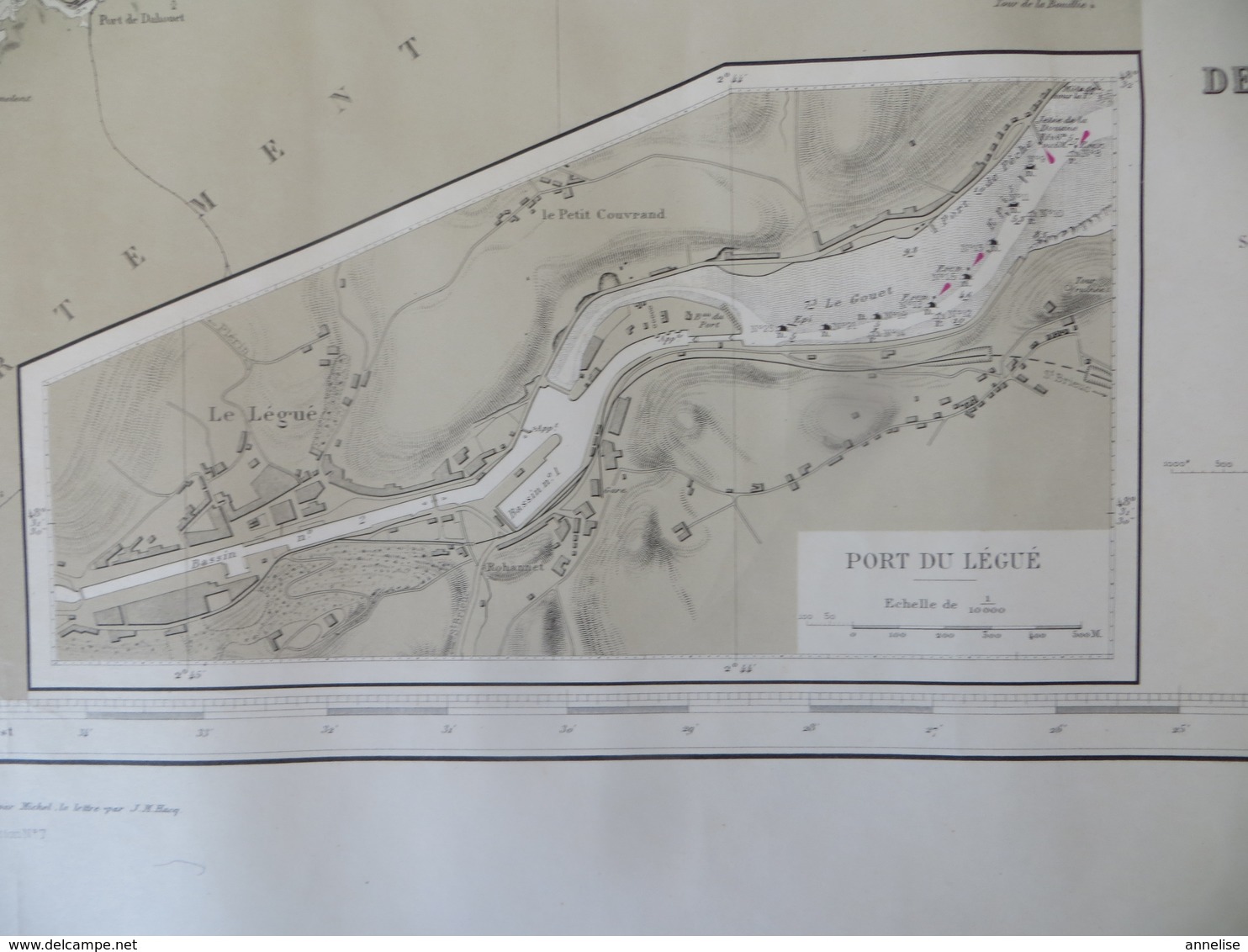 Carte Marine : Portrieux 22 - Cap Fréhel 22  Port Du Légué St-Brieuc N° 833  SHM 1836 - Zeekaarten