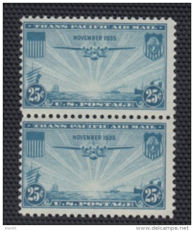 Sc#C20, 25-cent Transpacific 1935 Issue, MNH Pair - 1b. 1918-1940 Nuovi