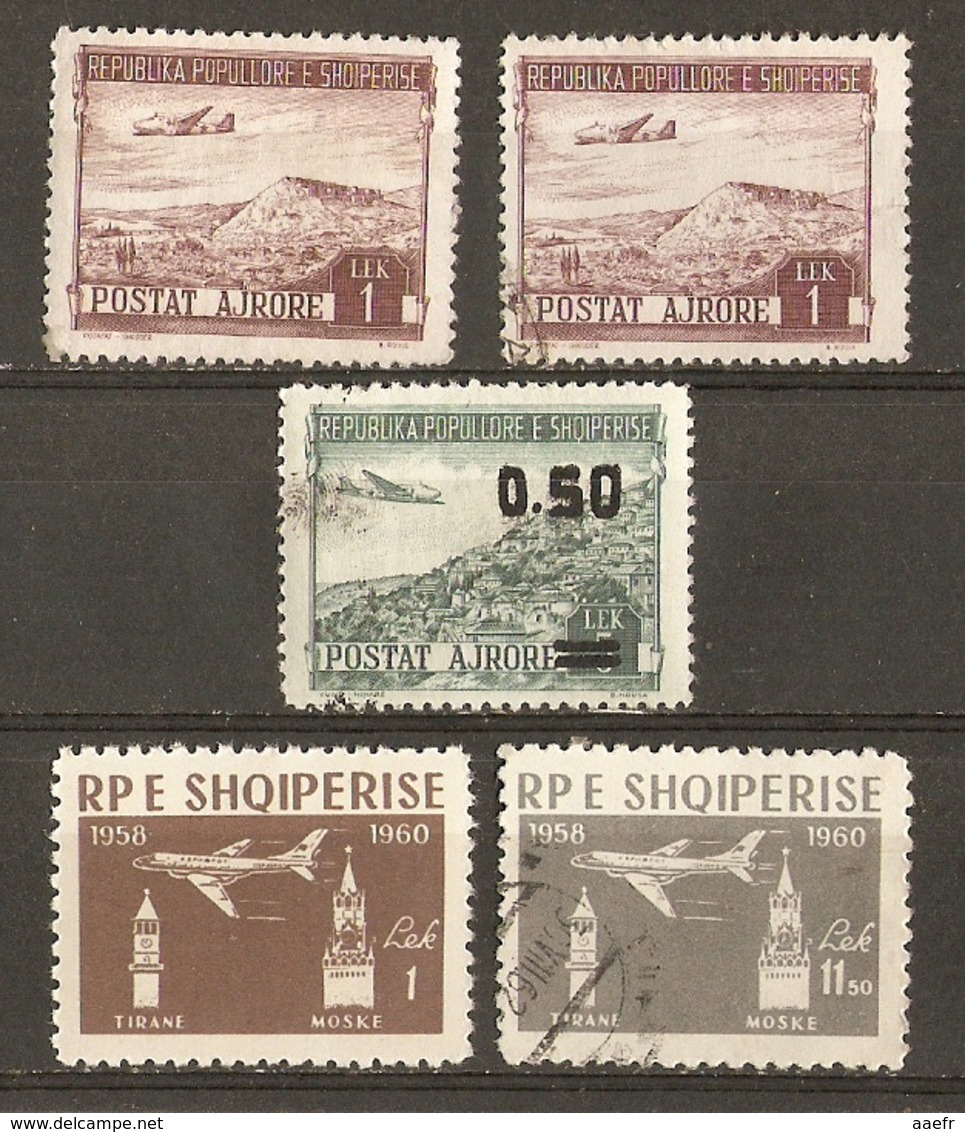 Albanie 1950/60 - Poste Aérienne - Petit Lot De 5 Timbres MNH/O - Albanie