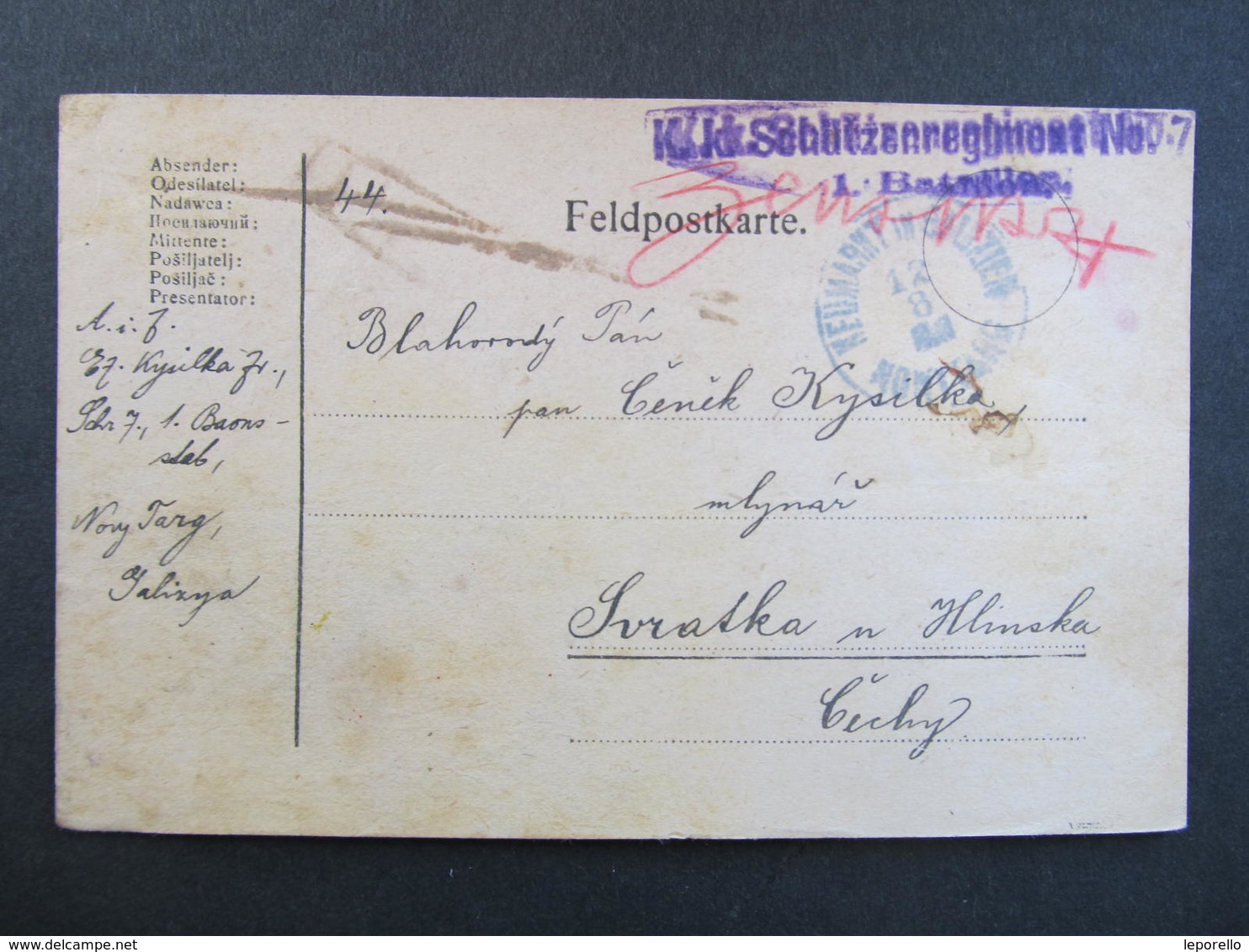 FELDPOSTKARTE Neumarkt In Galizien Nowy Targ Feldpost 1918  ////  D*33507 - Briefe U. Dokumente