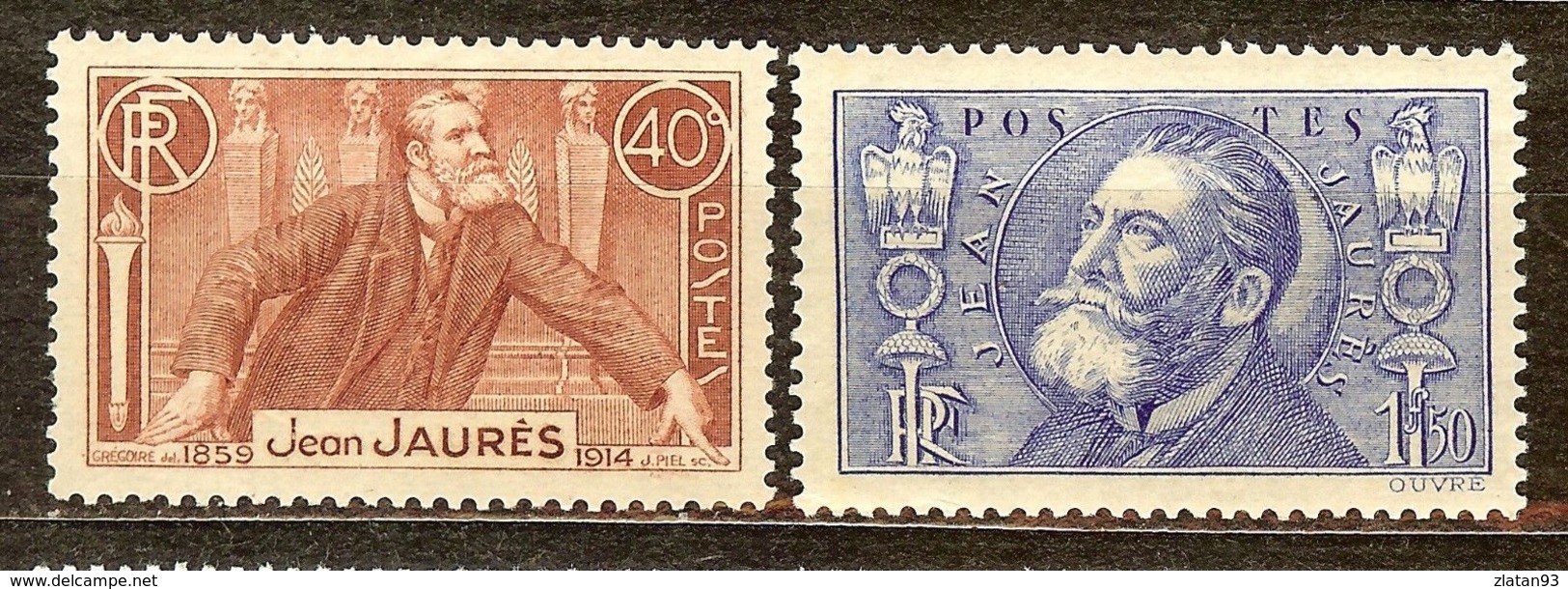 SUPERBE JEAN JAURES N°318 & 319 NEUF Avec GOMME* Cote 20 Euro PAS D'AMINCI - Ongebruikt