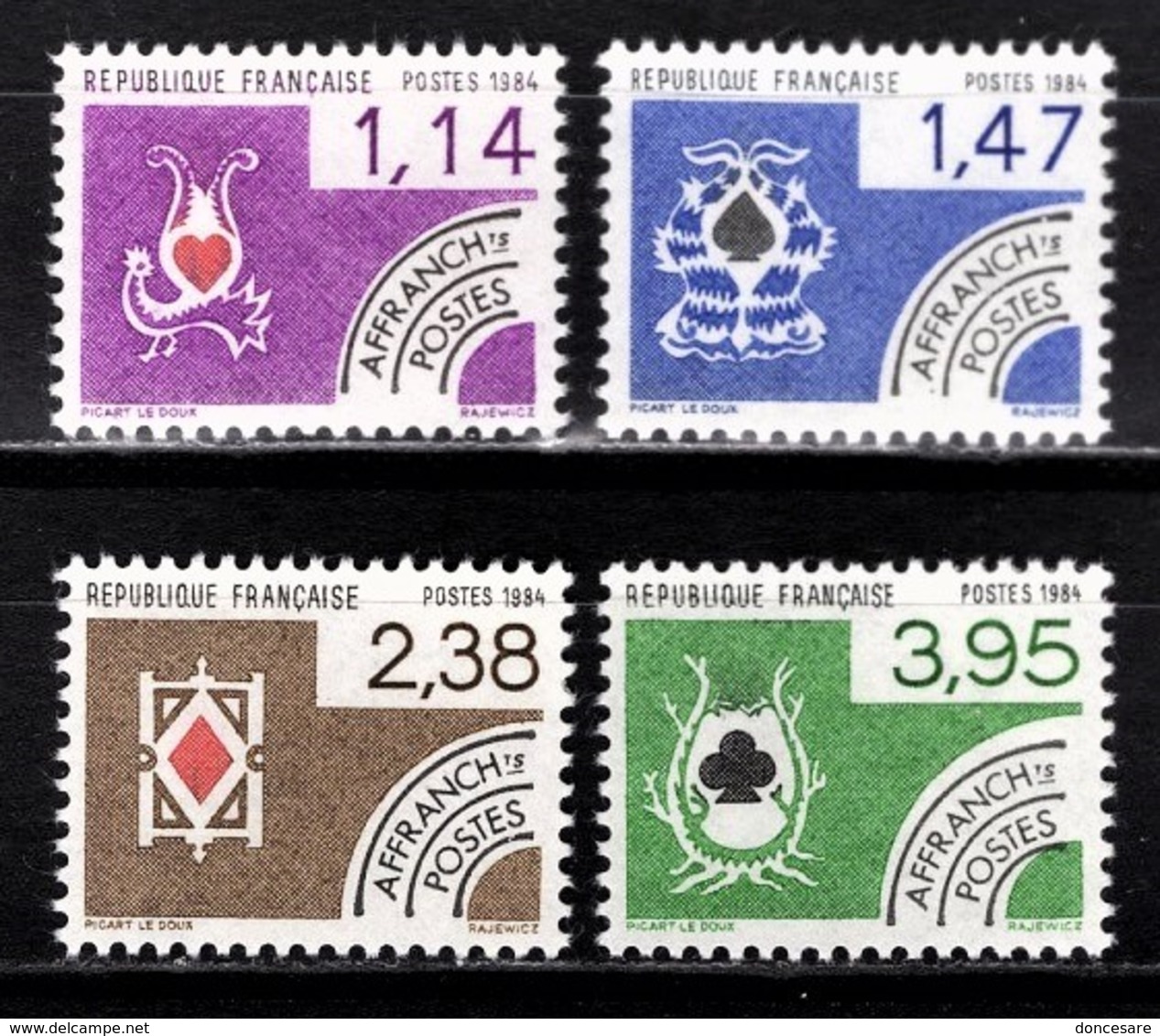 FRANCE  1981 / 1987 - SERIE 4 PREO NEUFS** / Y.T. N° 182 A 185 - - 1964-1988