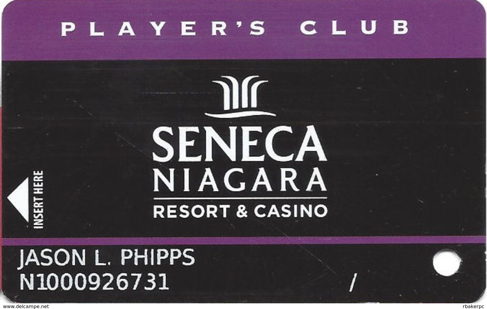 Seneca Niagara Casino - Niagara Falls, NY - Slot Card - PG Over Mag Stripe / Reverse Text Aligned Left & Right - Casino Cards