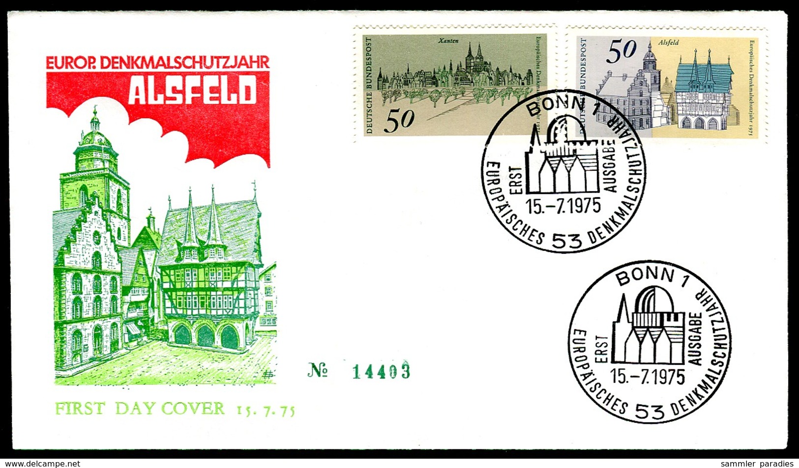 01548) BRD - Mi 860 / 863 - 2 FDC - Denkmalschutzjahr - Otros & Sin Clasificación