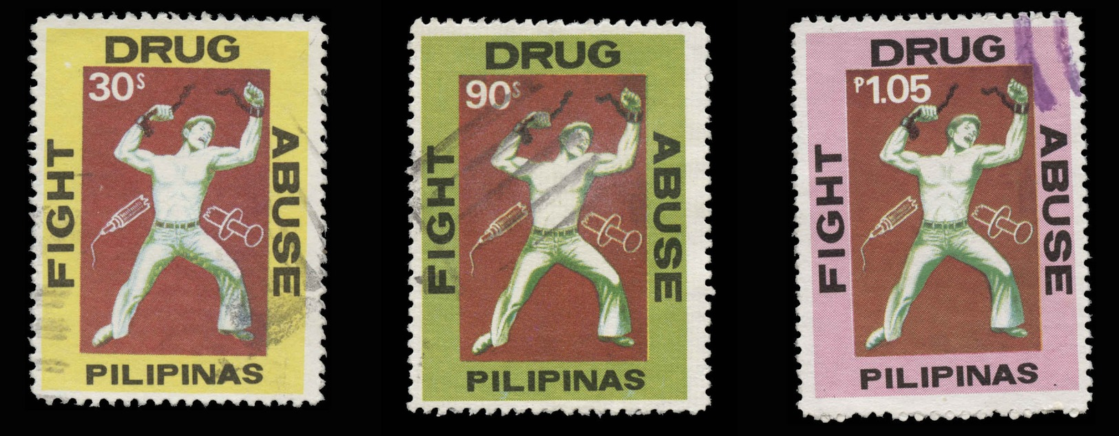 Philippines Scott #1422-1424, Set Of 3 (1979) Fight Drug Abuse, Used - Philippines