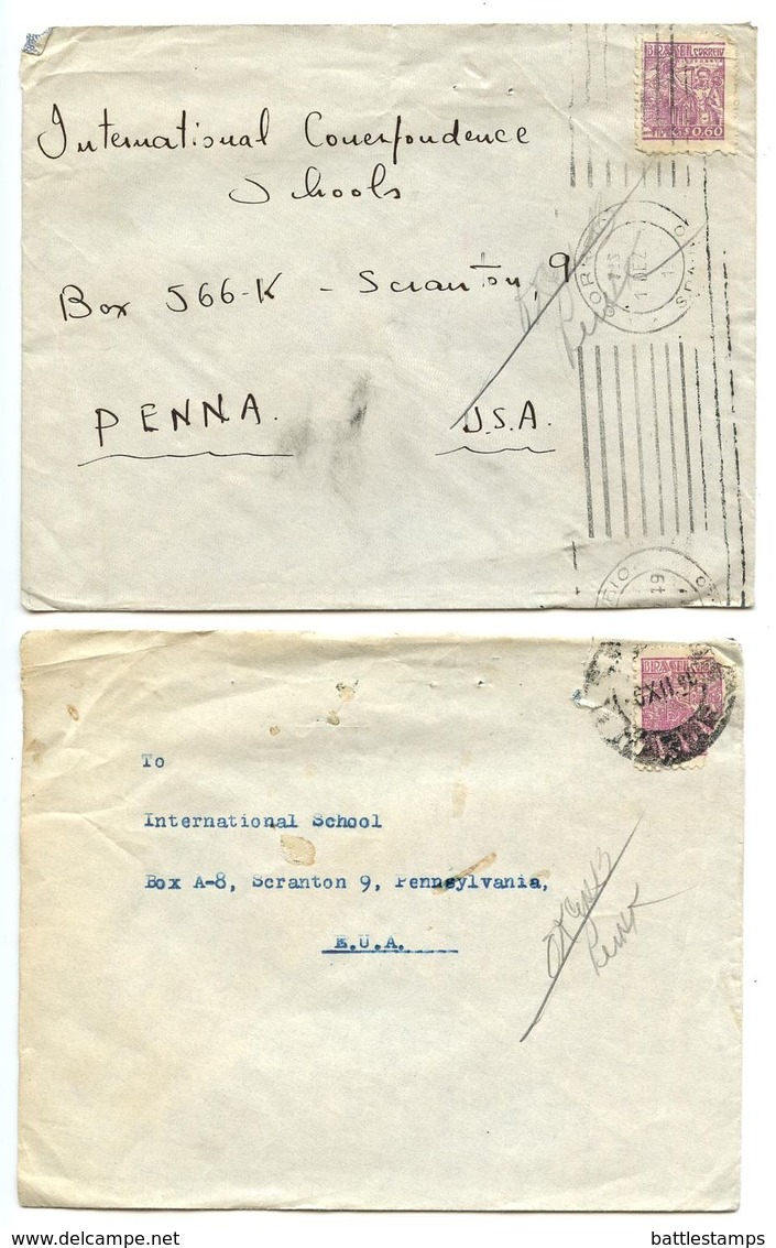 Brazil 1949-50 10 Covers To U.S., Mix Of Stamps & Postmarks - Covers & Documents