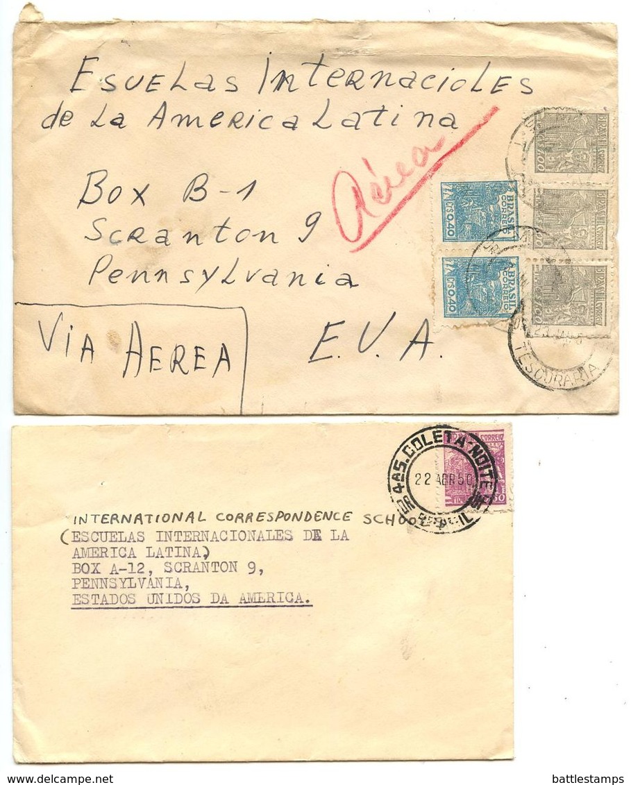 Brazil 1949-50 10 Covers to U.S., Mix of Stamps & Postmarks