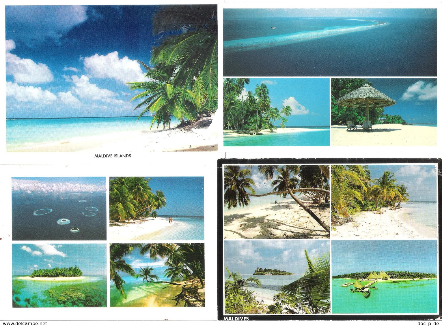 Maldiven - Maldives - 4 Cards - Islands Views - Nice Stamps - Maldiven