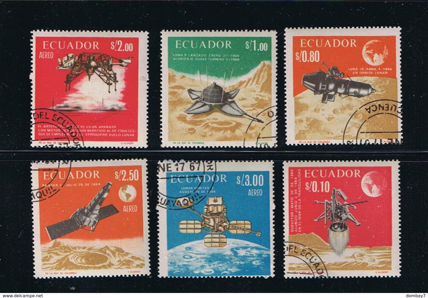 1966 Space - Moon, Spacecraft - Luna 9,10 - Ranger 7 Complete Set Of 6 - Colecciones