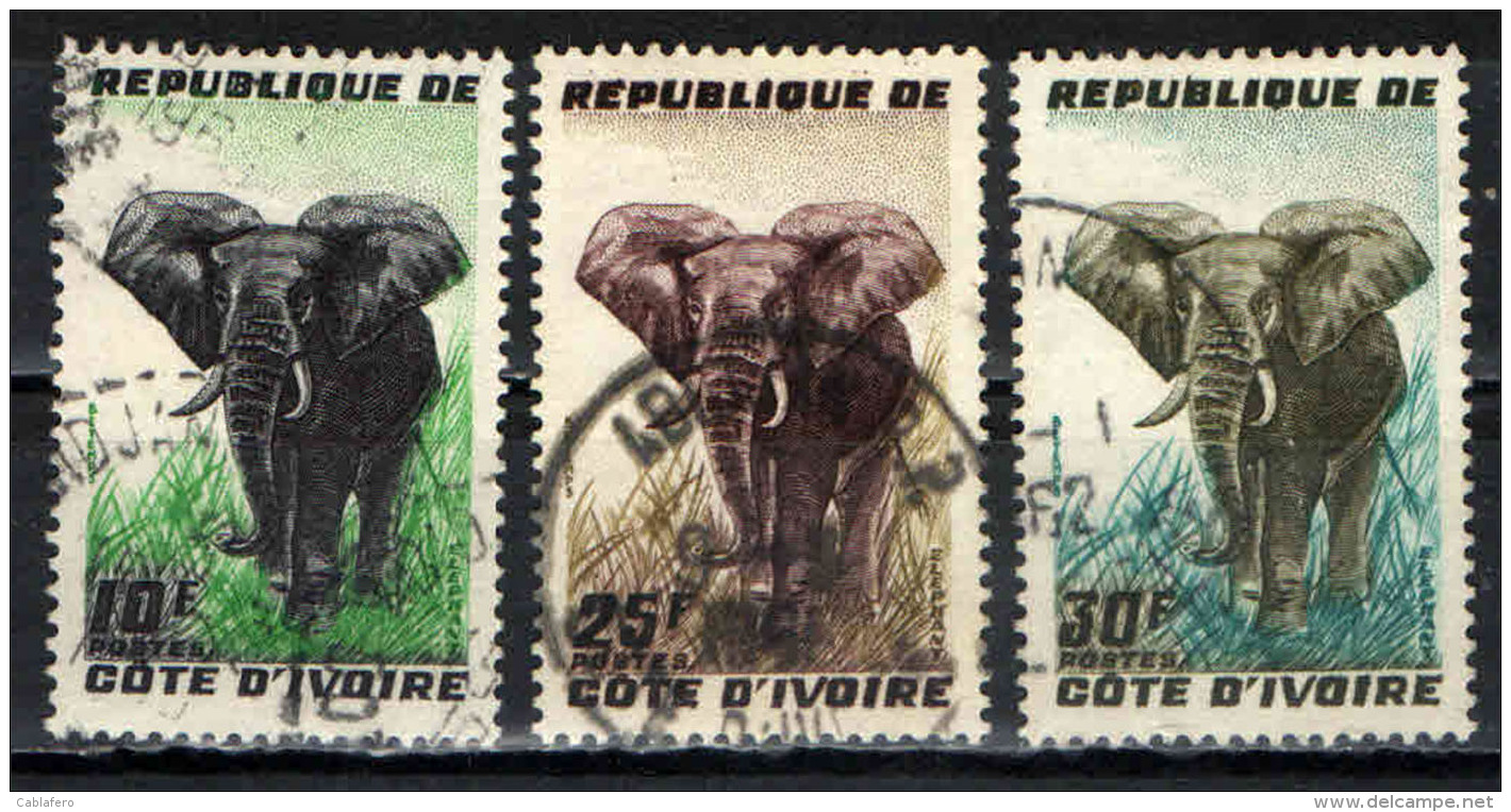 COSTA D'AVORIO - 1959 - SERIE ELEFANTI - USATI - Ivory Coast (1960-...)