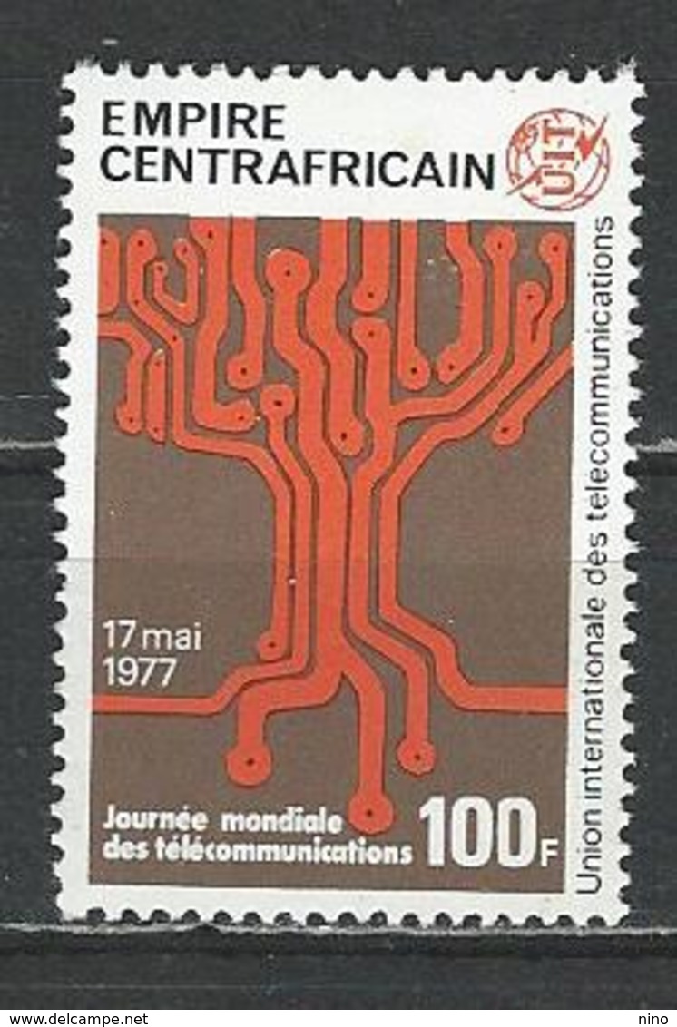 Cent. Africa. Scott # 315 MNH. 9th. Anniv. Of Intl. Telecom. Joint Issue With Gabon 1977 - Gemeinschaftsausgaben