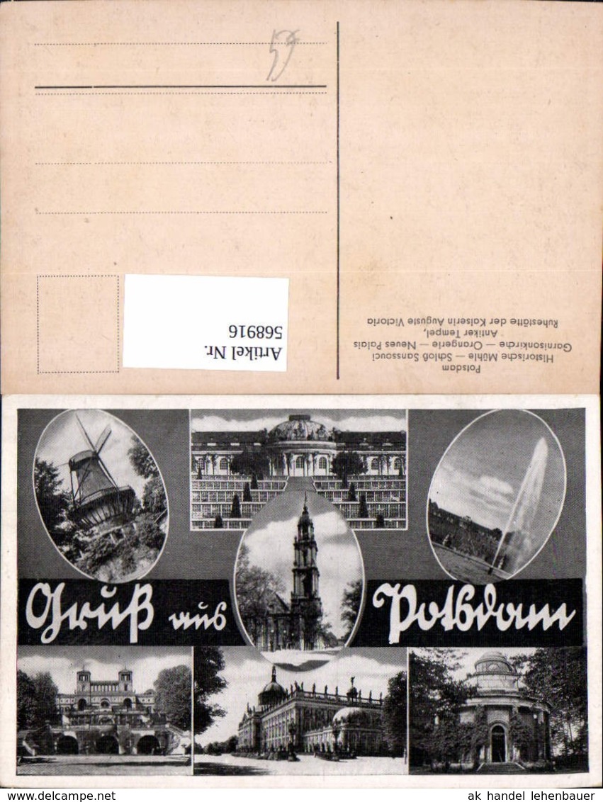 568916,Mehrbild Ak Potsdam Historische M&uuml;hle Schloss Sanssouci Garnionskirche Oranger - Sonstige & Ohne Zuordnung