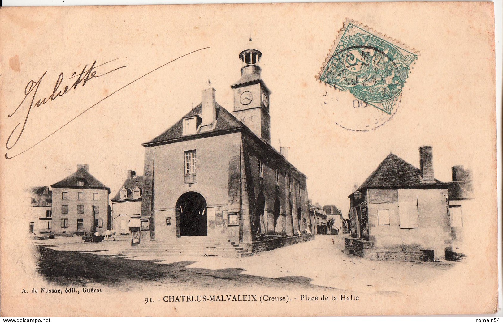 CHATELUS MALVALEIX-PLACE DE LA HALLE - Chatelus Malvaleix