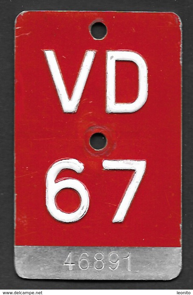 Velonummer Waadt VD 67 - Plaques D'immatriculation