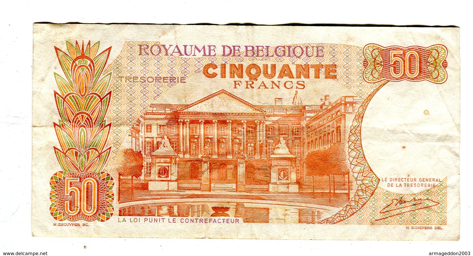 BILLET DE 50 FRANCS 1966 ROYAUME DE BELGIQUE - 50 Francs