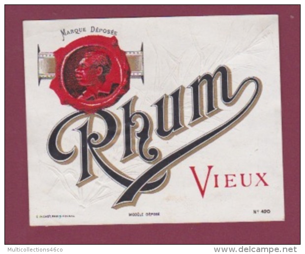 150718 - étiquette ALCOOL Apéritif Digestif - RHUM VIEUX Médaille Cire Sceau - Rhum