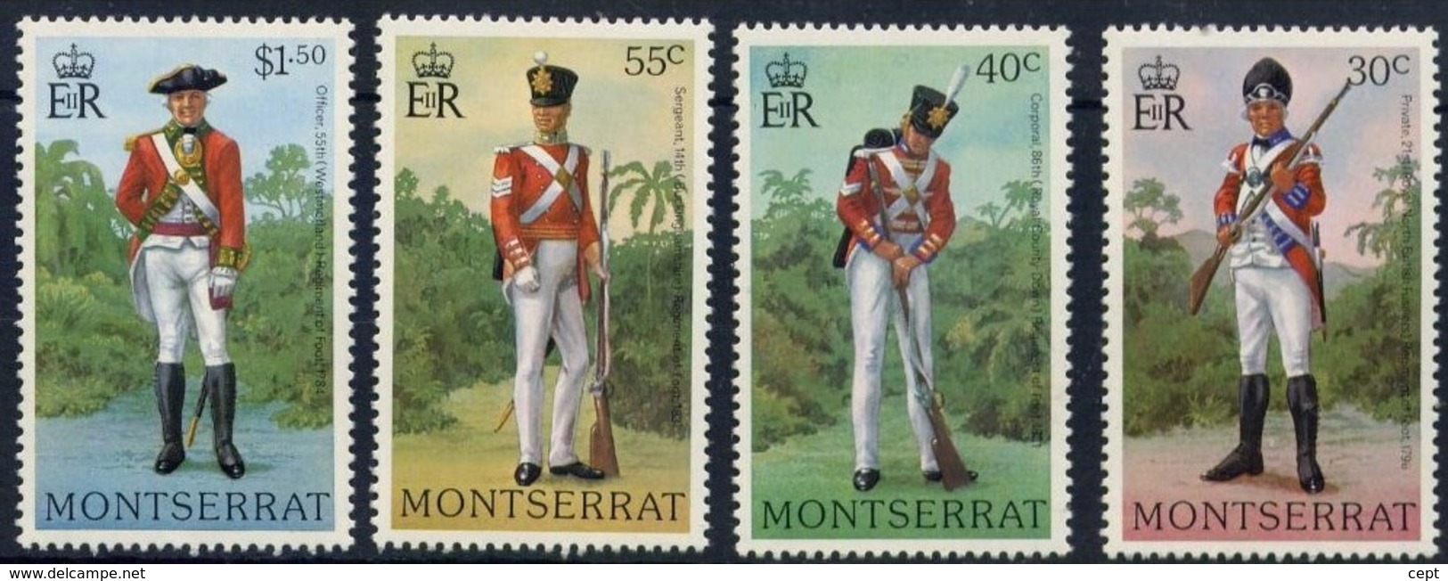 Military Uniforms  - Montserrat 1978 - Set MNH** - Montserrat