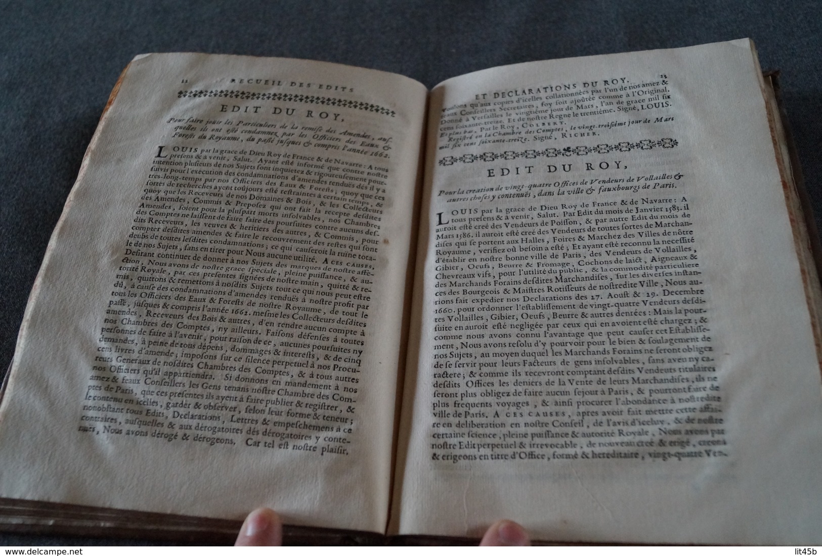 RARE ouvrage de 1673,Ordonnances de Louis XIV avec recueils des Edits du Roy ouvrage complet