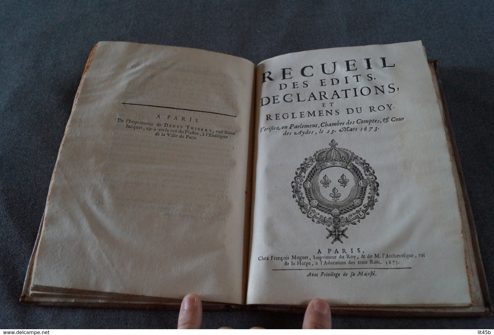 RARE ouvrage de 1673,Ordonnances de Louis XIV avec recueils des Edits du Roy ouvrage complet