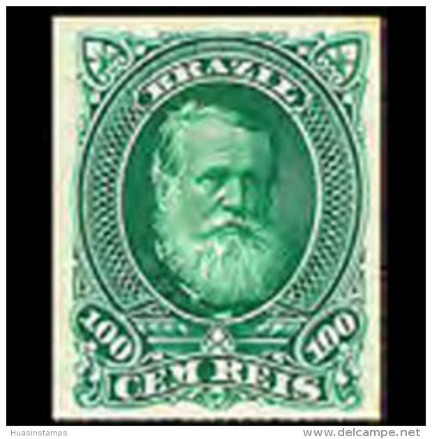 BRAZIL 1878 - Scott# 72 Emperor Pedro 100r MNH No Gum - Unused Stamps