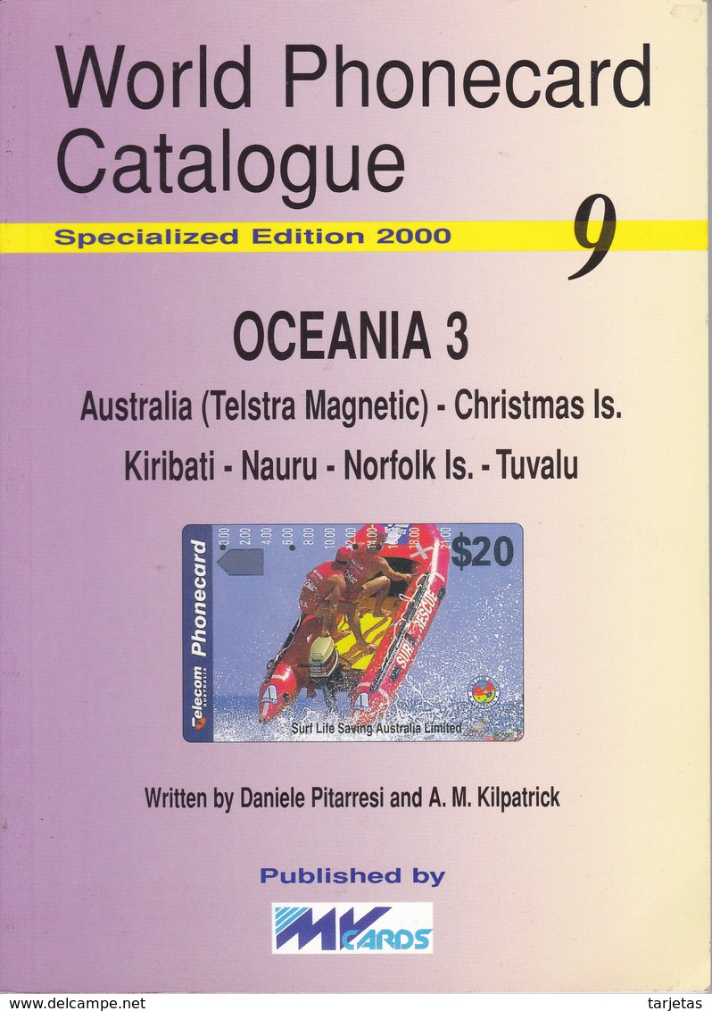 CATALOGO DE TARJETAS TELEFONICAS DE OCEANIA Nº3  DE 106 PÁGINAS (SEMINUEVO) MVCARDS - Material