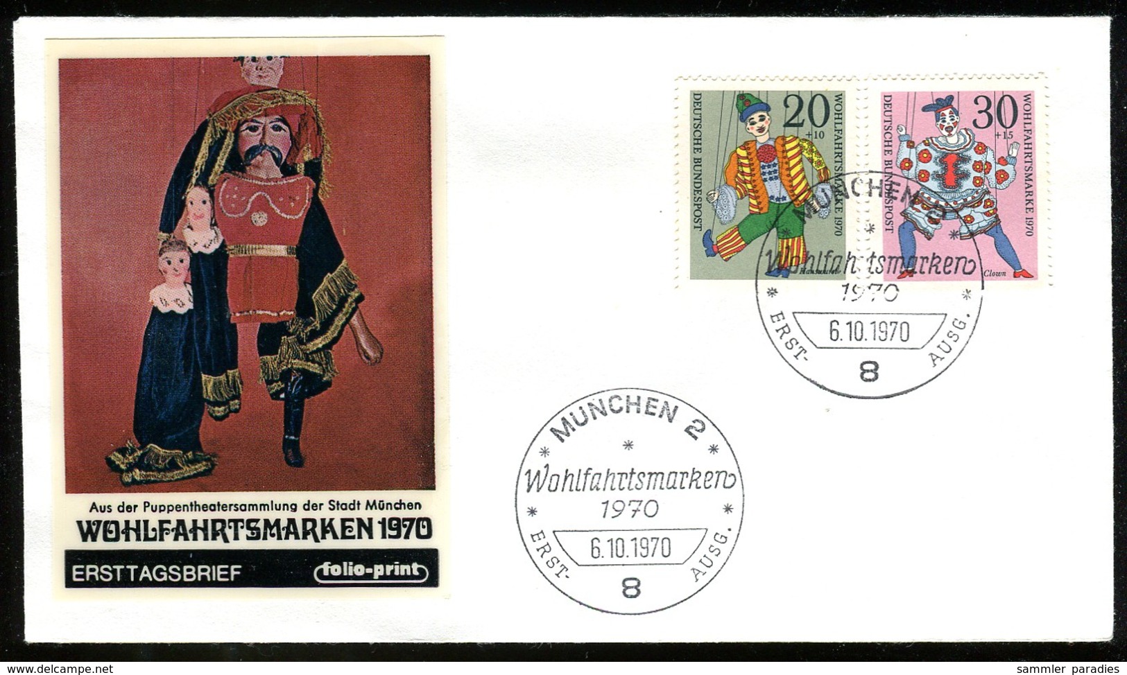 01583) BRD - Mi 650 / 653, -2 FDC - Marionetten, Wohlfahrt 70 - Otros & Sin Clasificación