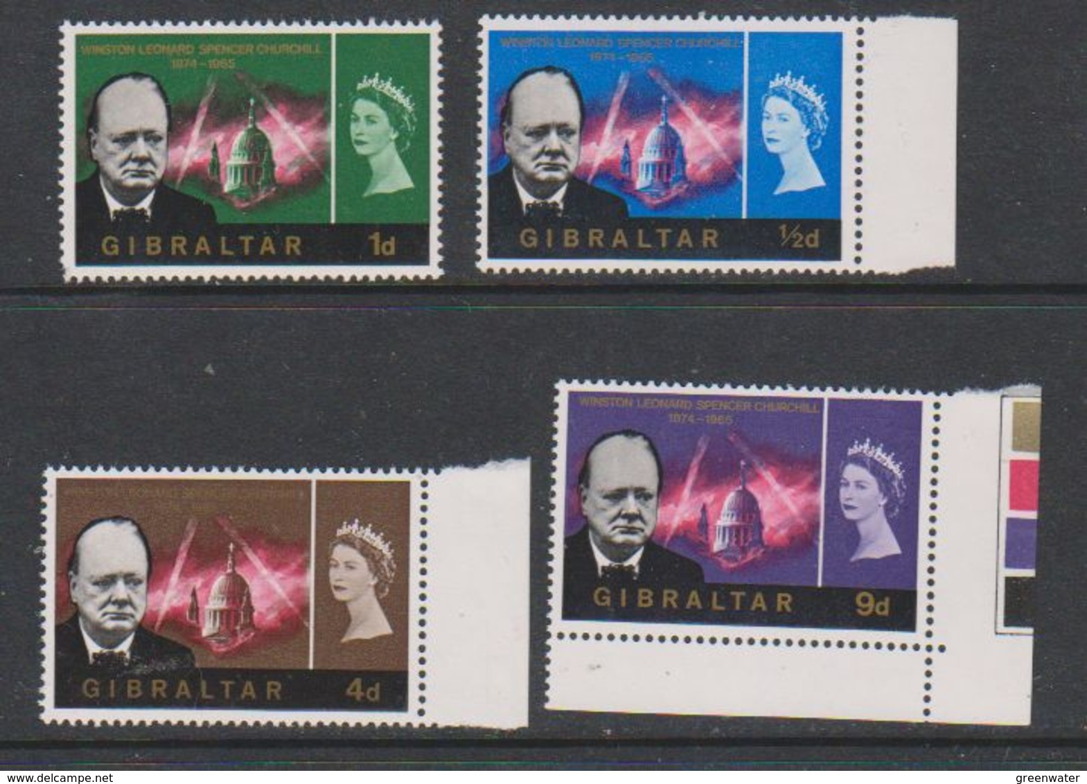 Gibraltar 1966 Winston Churchill 4v (see Perf. Coin 1d) ** Mnh (39543B) - Gibraltar