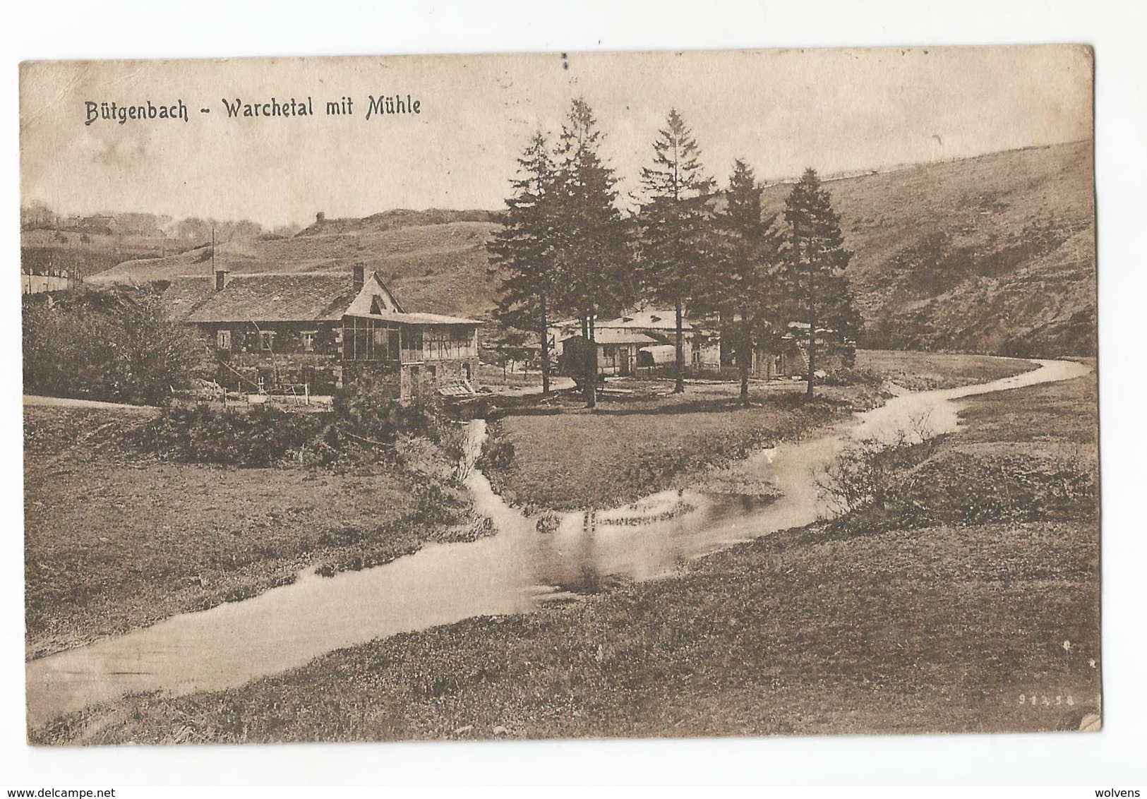 Bütgenbach Warchetal Mit Mühle Moulin à Eau Carte Postale Ancienne Watermolen PK Buetgenbach Butgenbach - Bütgenbach