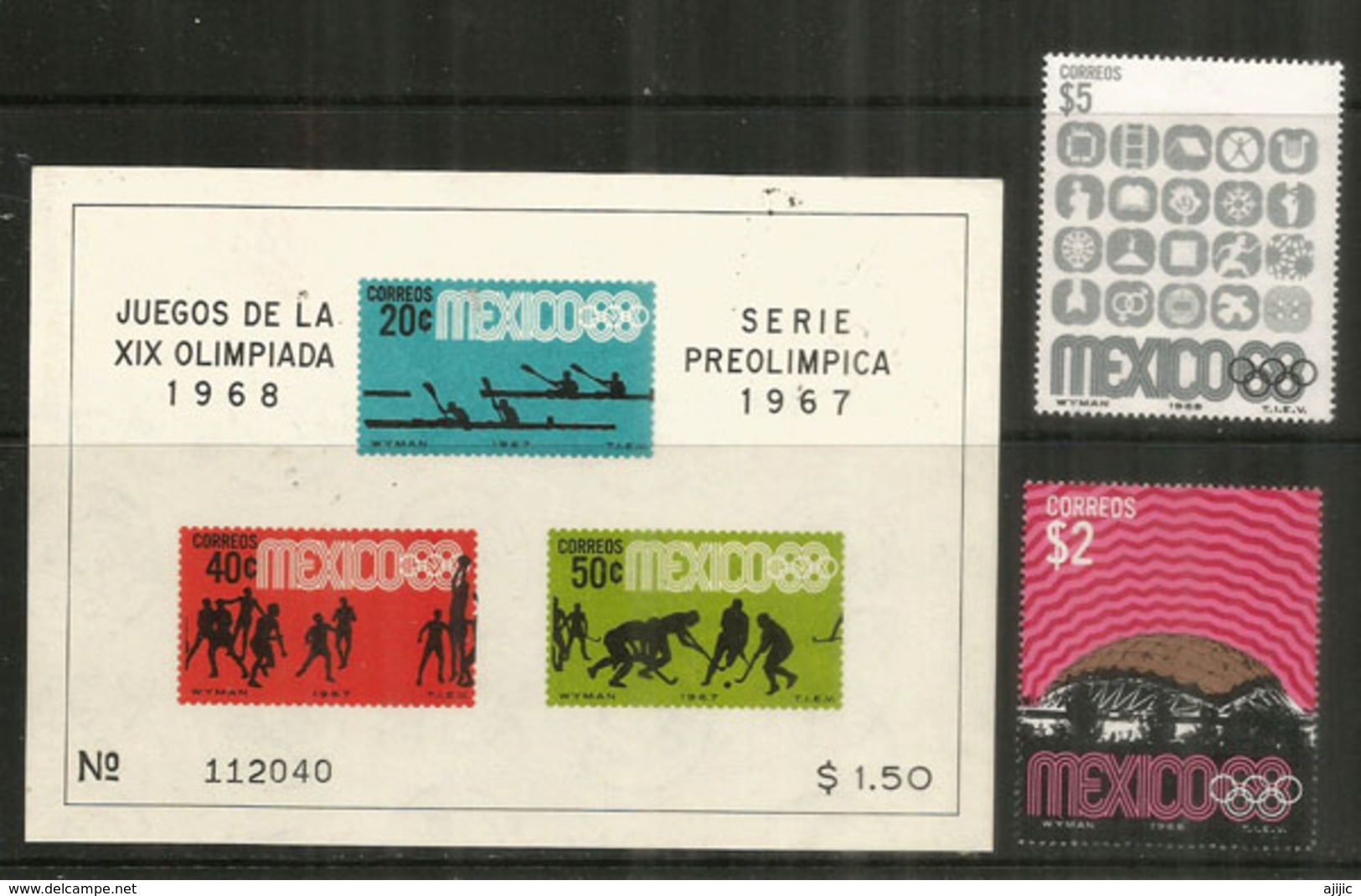 MEXIQUE.Jeux Olympiques De Mexico 1968.  Bloc-feuillet + Timbres Neufs ** - Estate 1968: Messico