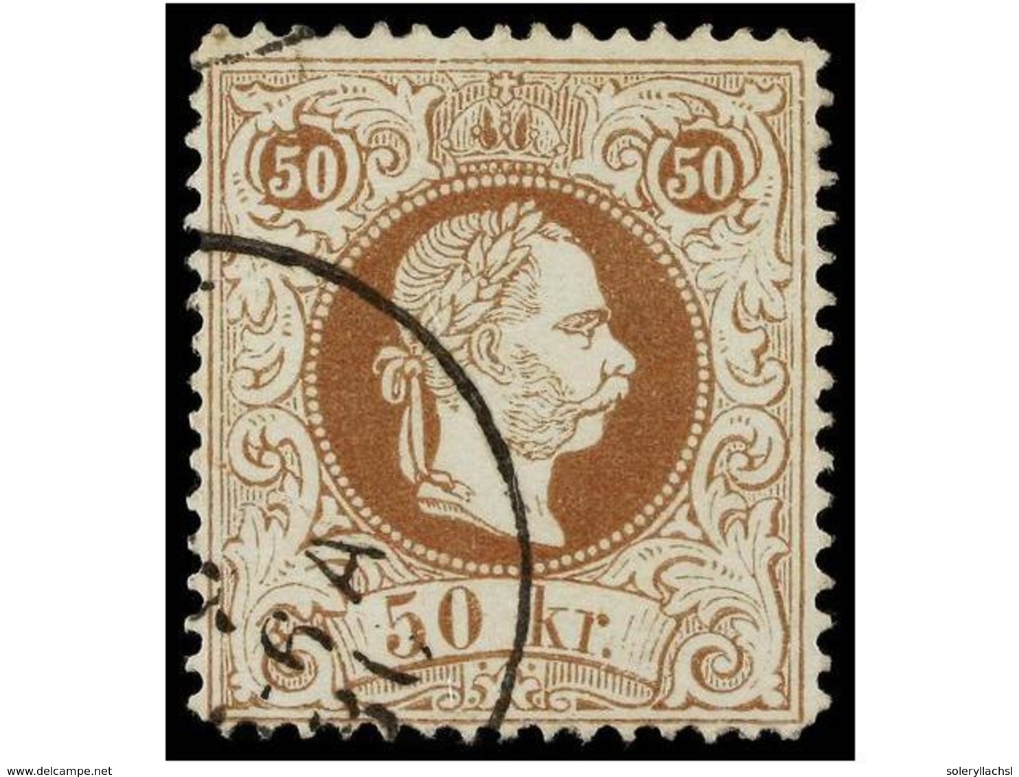 77 ° AUSTRIA. Mi.41IIE. 1867. <B>50 Kr.</B> Brown, Dent. 13. FINE. Michel.320?. - Other & Unclassified