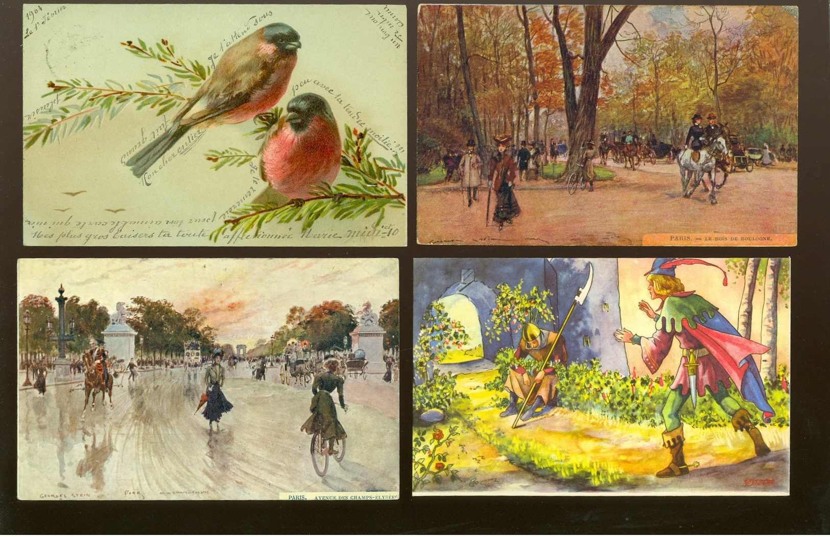 Beau lot de 60 cartes postales de fantaisie   Mooi lot 60 postkaarten van fantasie -  60 scans