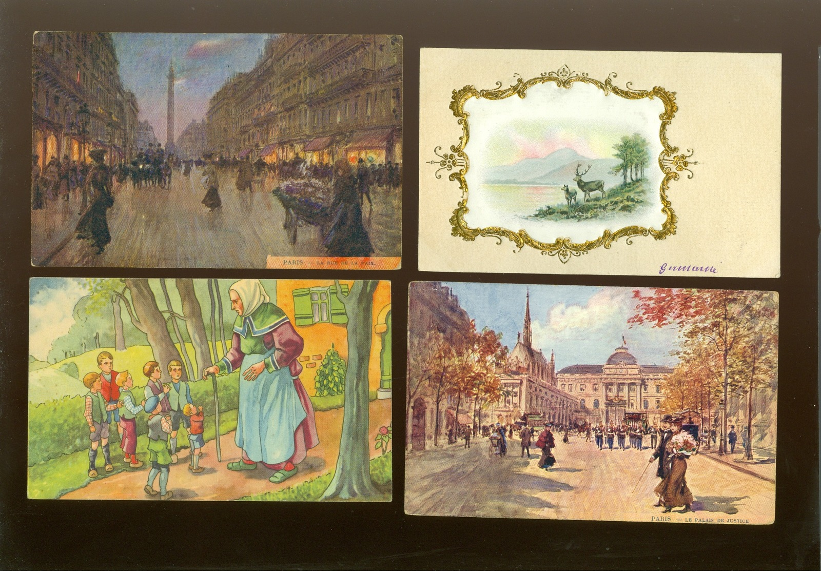 Beau lot de 60 cartes postales de fantaisie   Mooi lot 60 postkaarten van fantasie -  60 scans