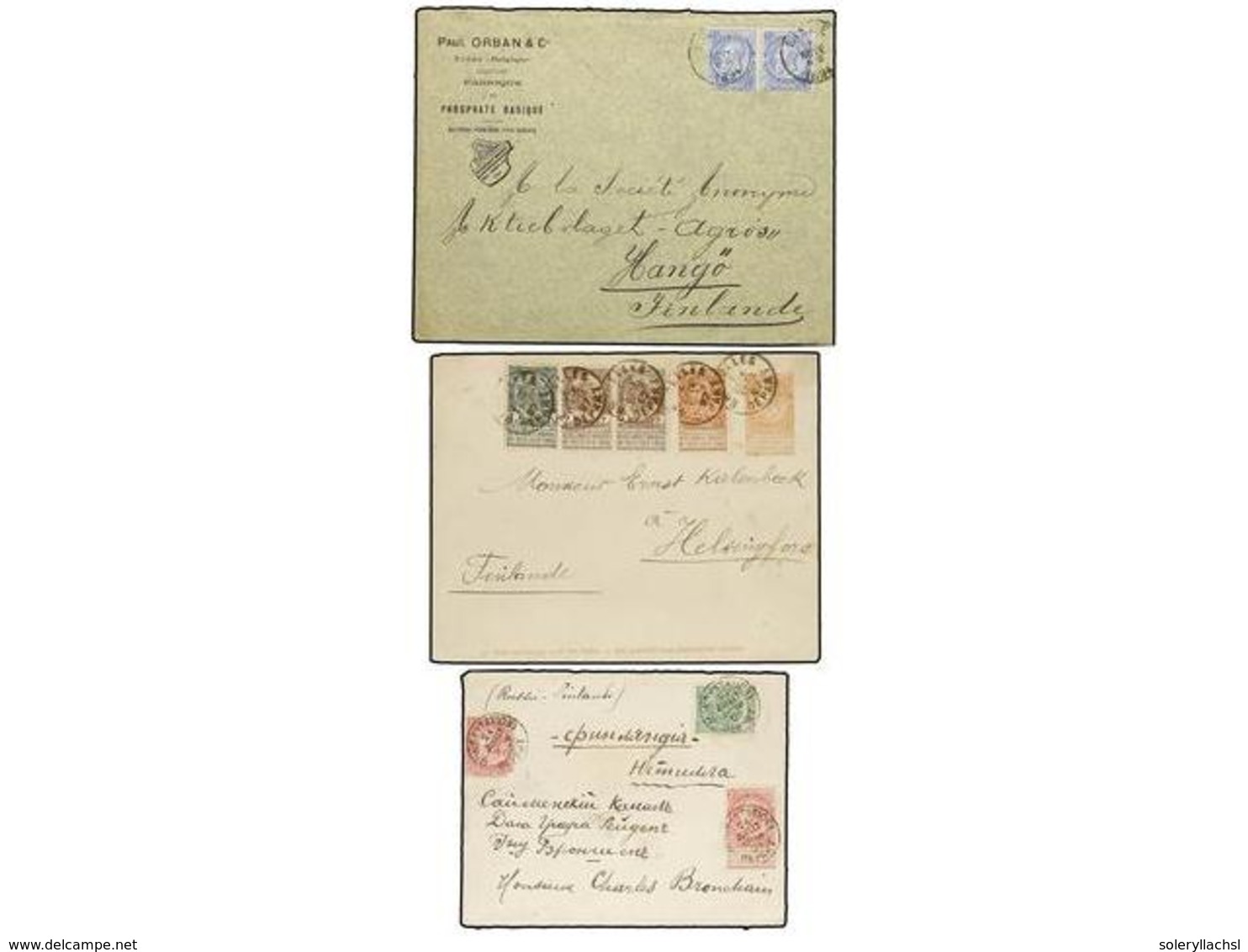 254 BELGICA. 1893-1903. THREE Covers To FINLAND Diverse Frankings. - Sonstige & Ohne Zuordnung