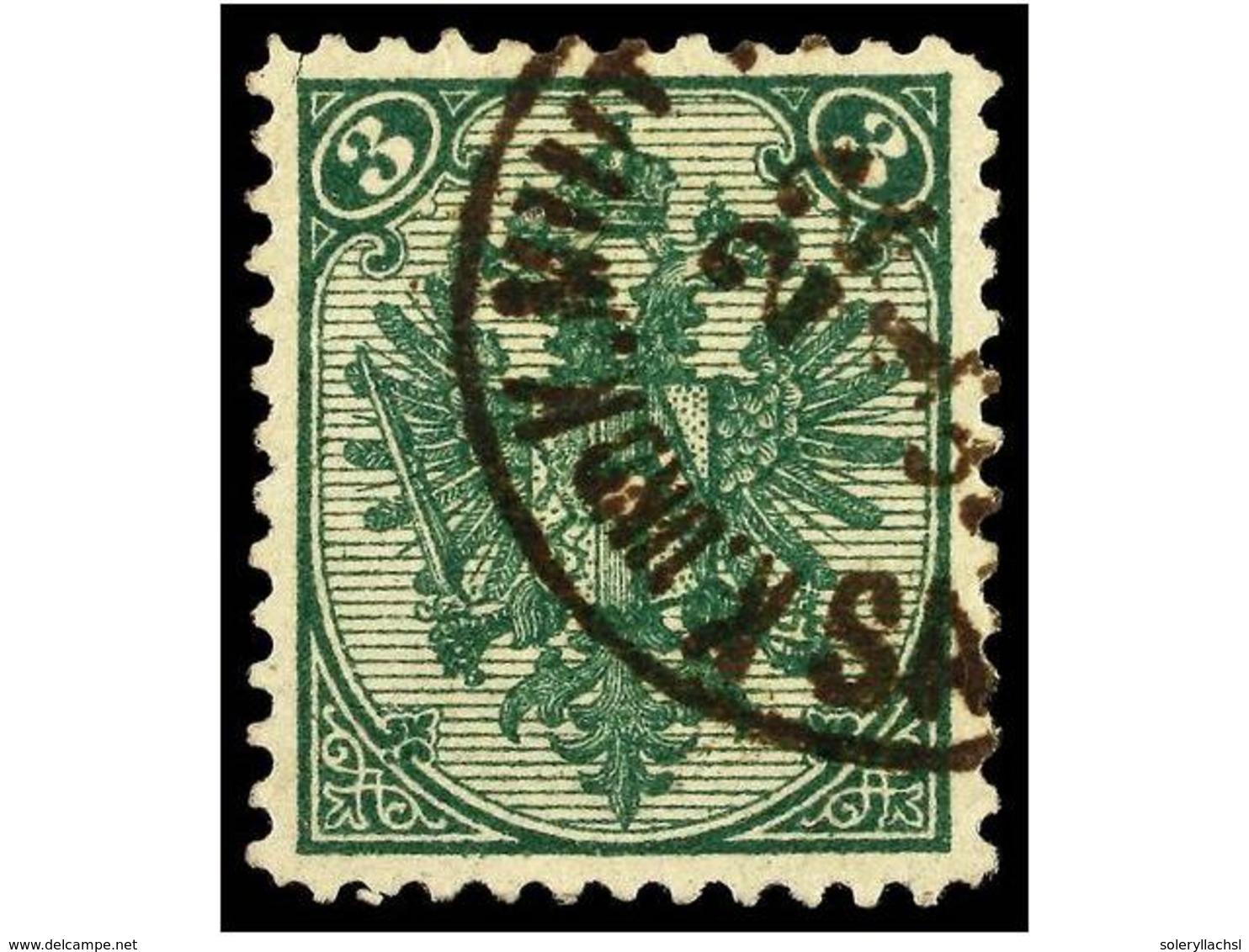 351 ° BOSNIA-HERZEGOVINA. Fe.4Ie. 1879. <B>3 Kr.</B> Deep Green, Perf. 11 1/2. Very Fine. Cat. 190?. - Other & Unclassified