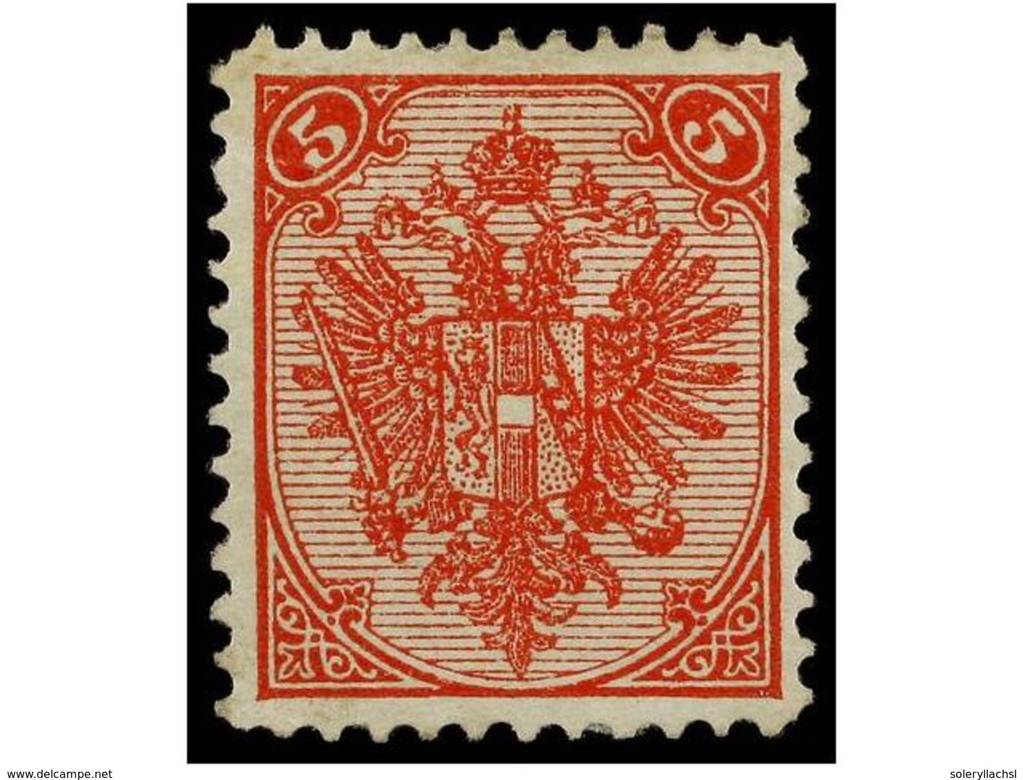 358 * BOSNIA-HERZEGOVINA. Fe.5II. 1895-99. <B>5 Kr.</B> Red, Perf. 11 1/2. Fresh And Rare. Cat. 780?. - Sonstige & Ohne Zuordnung