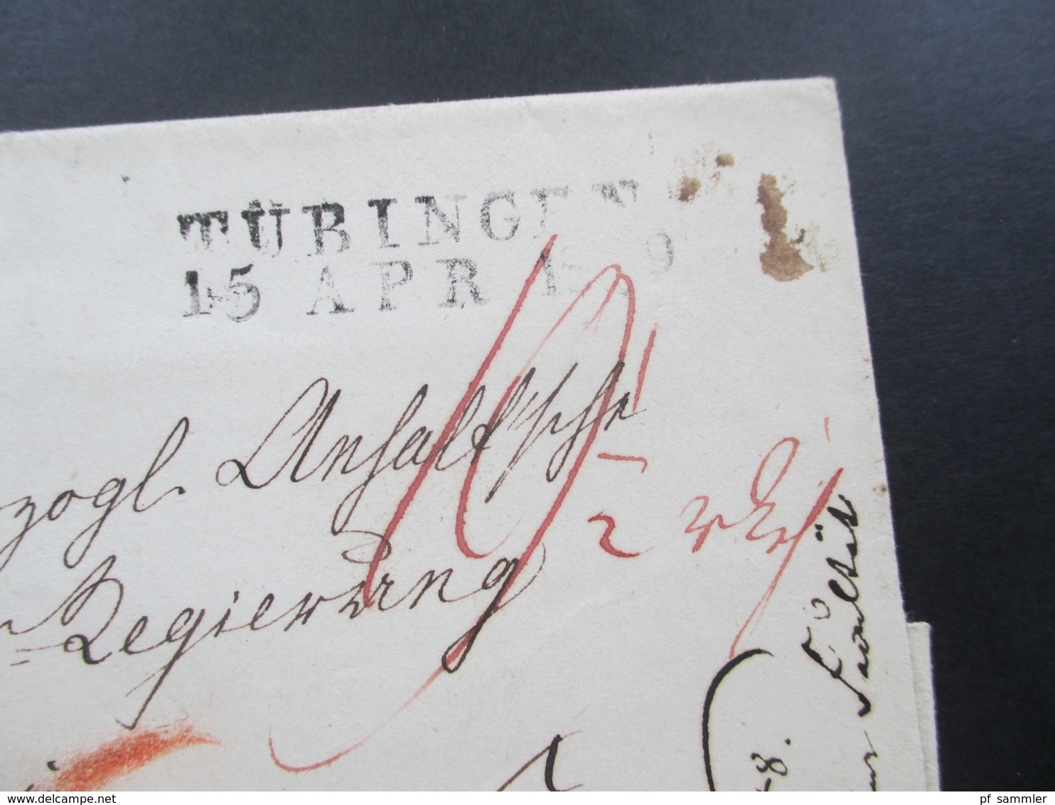 AD / Vorphila 1839 Stempel L2 Tübingen Und Halle Nach Dessau Mit Vielen Tax Vermerken!Bartaxe/toller Beleg. Papiersiegel - Vorphilatelie