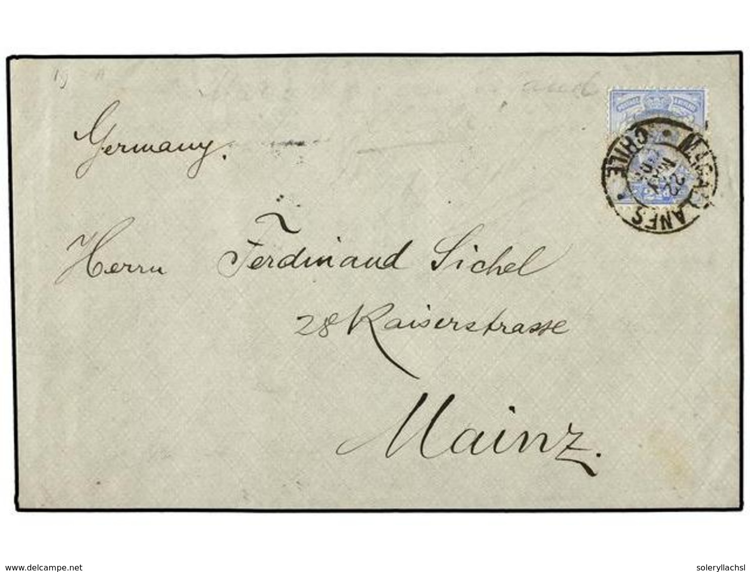 817 CHILE. 1903. Carta Escrita Desde Un Barco De La P.S.N.C. En Ruta Por El Estrecho De Magallanes. Franqueado Con Sello - Other & Unclassified