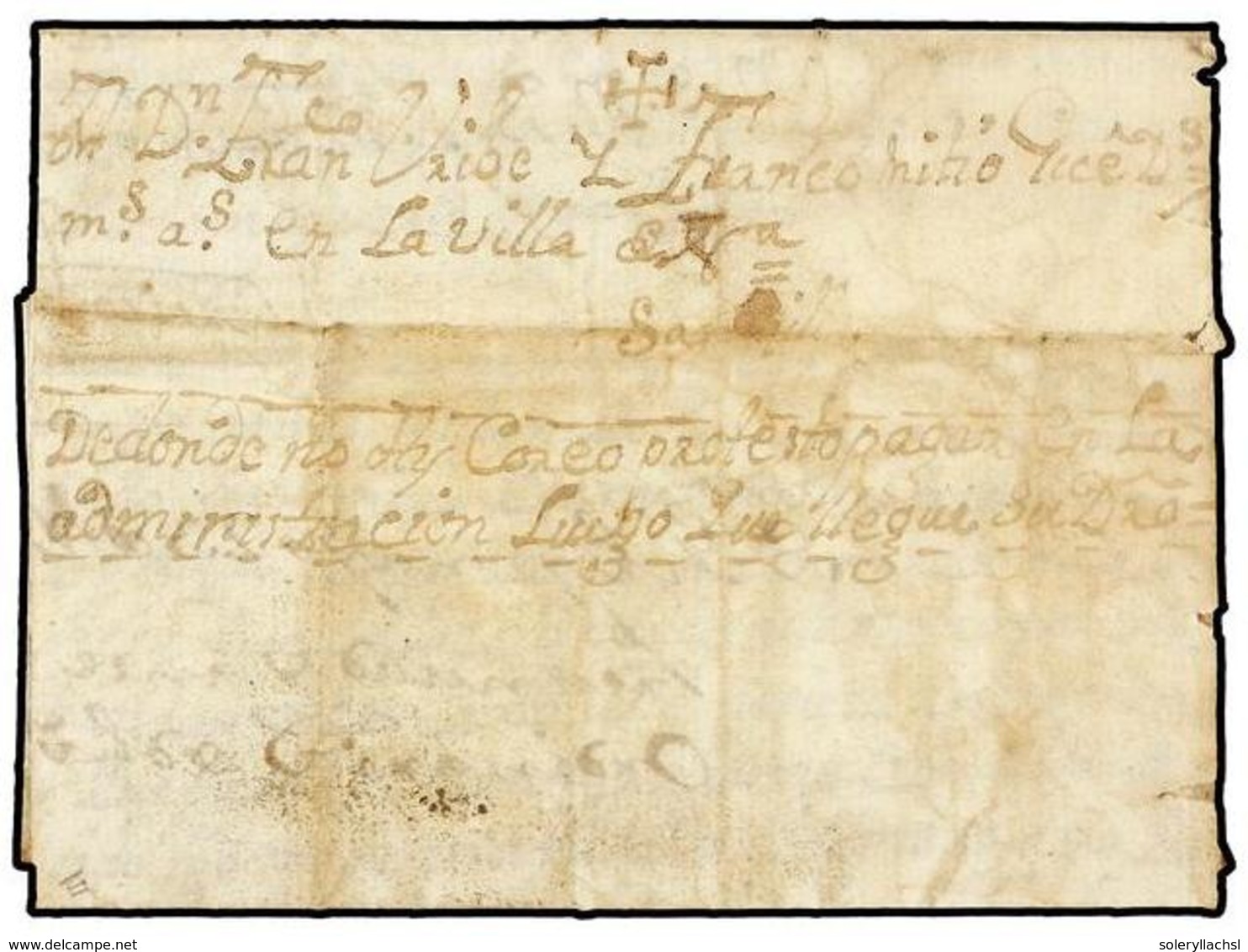 905 COLOMBIA. 1777 (23 Marzo). LA LAGUNA A SAN GIL. Carta Completa Con Texto. Indicación Manuscrita 'de Donde No Hay Cor - Sonstige & Ohne Zuordnung