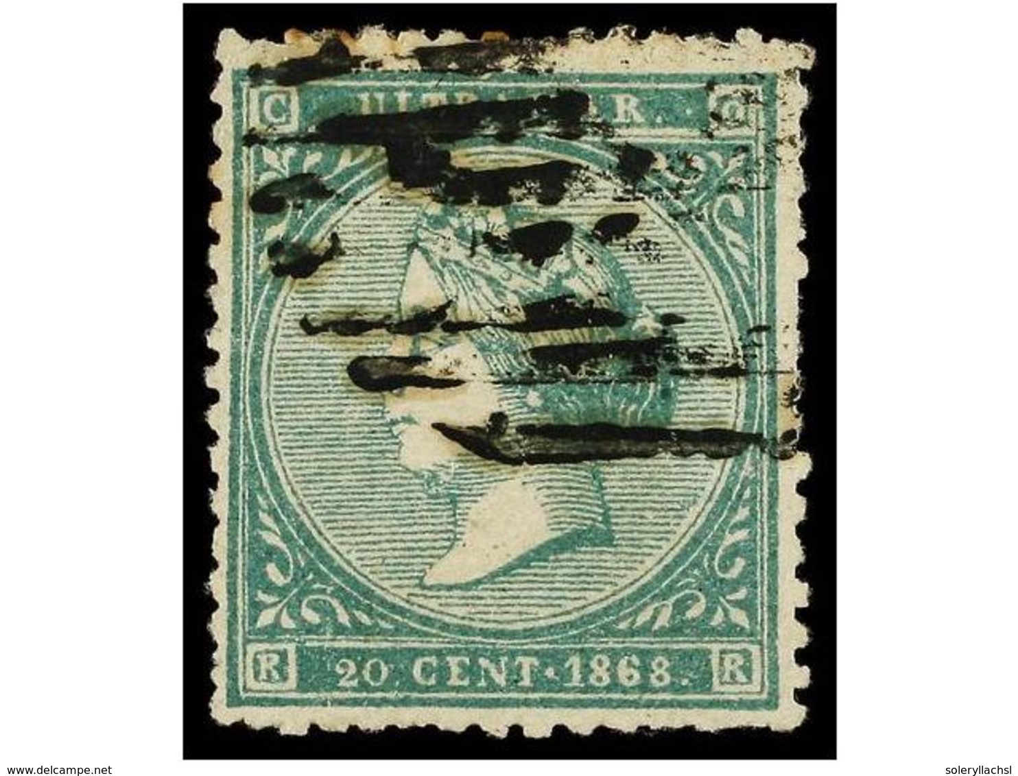 1096 ° CUBA. Ant.14F. <B>20 Cts.</B> Verde. <B>FALSO POSTAL</B>. MAGNIFICO. - Other & Unclassified